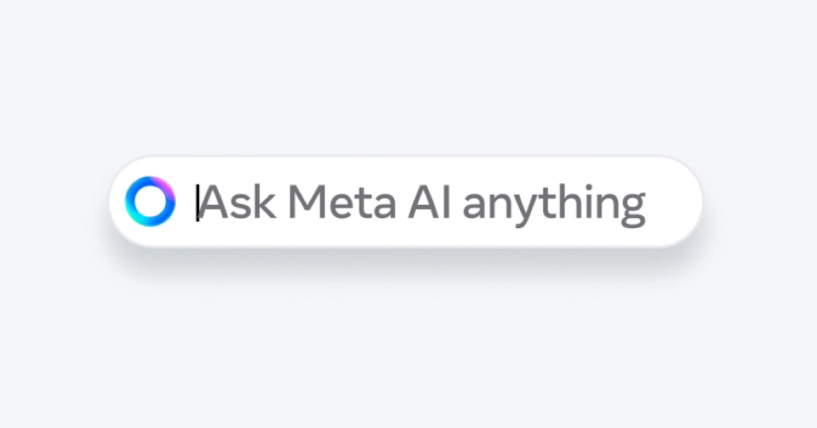 A search bar on a plain white background with the text "ask AI Assistant anything" next to a colorful circular logo.