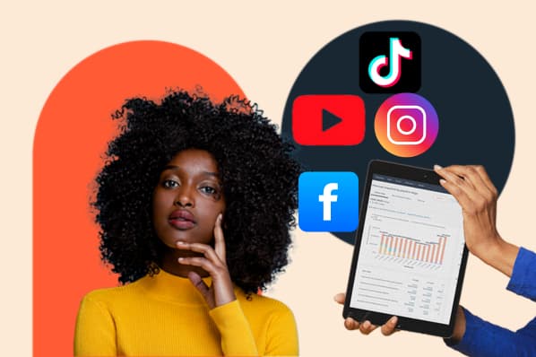 A marketer observes the social media video statistics from HubSpot