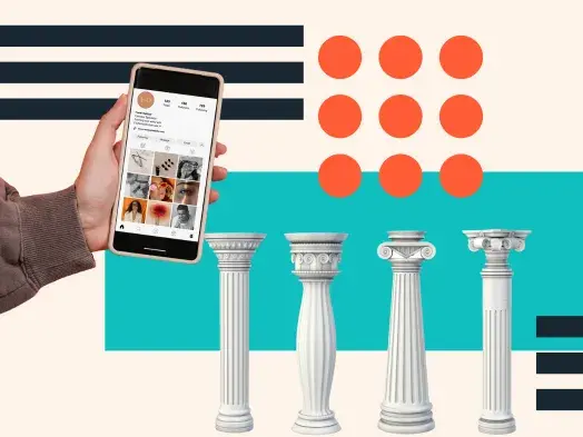 visual metaphor for content pillars for social media