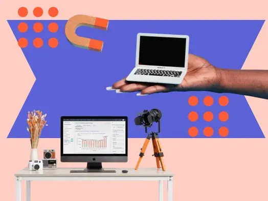 guide for how to hire remote workers for digital marketing roles represented by computers