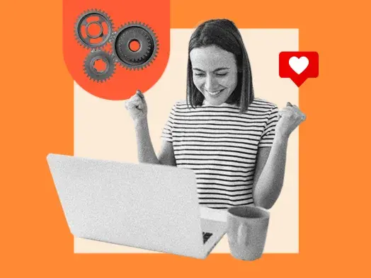 marketing student learning from social media marketing resources