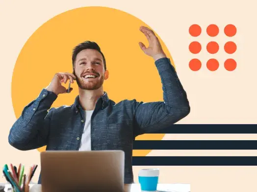 man working on lead generation platform