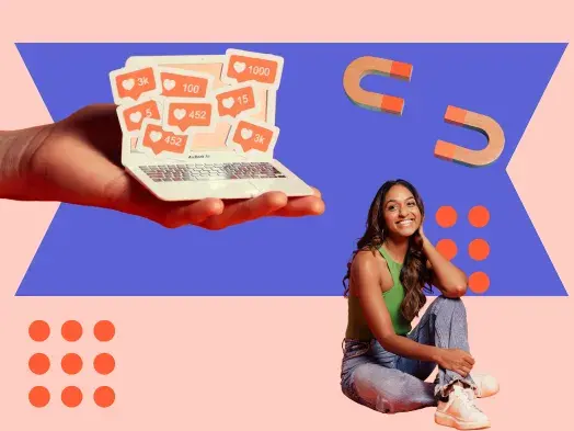 woman uses ai for social media